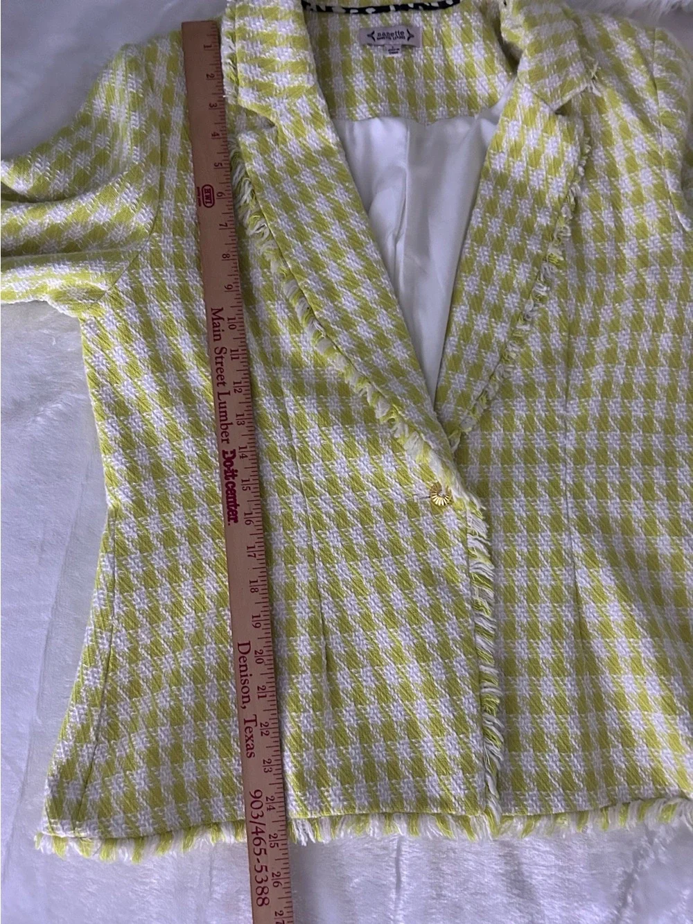 Nanette Lepore Yellow Blazer Jacket Size Large - Picture 11 of 11